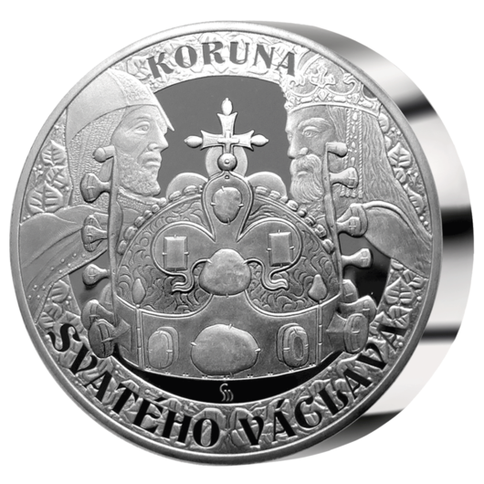 Koruna sv. Václava stříbrná pamětní medaile 5 oz