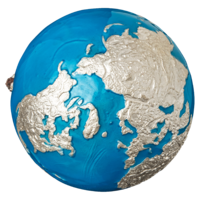 Modrá planeta Země stříbrná mince 3 oz s vloženým meteoritem