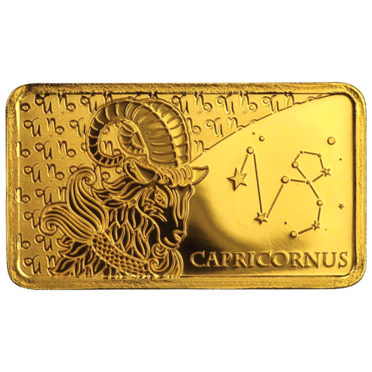 Znamení Kozoroha zlatá mince Proof avers