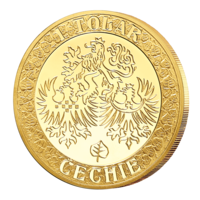 Čechie - patronka českých zemí - pamětní medaile zušlechtěná ryzím zlatem + certifikát + plakát