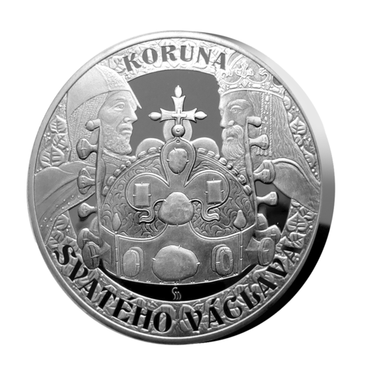 Medaile Koruna Sv. Václava  -  ryzí stříbro 20g avers
