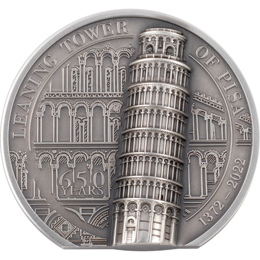 Stříbrná  mince Pisa v ultravysokém reliéfu - avers