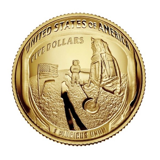 Apollo 11 - 50. výročí přistání na Měsíci zlatá mince 1\/4 oz Proof