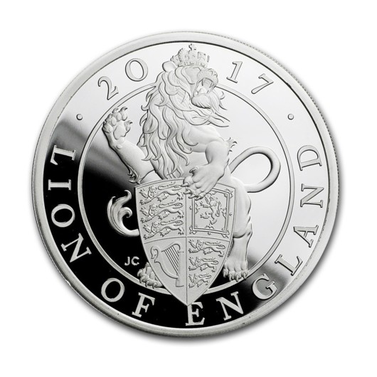 Anglický lev v ryzím stříbře