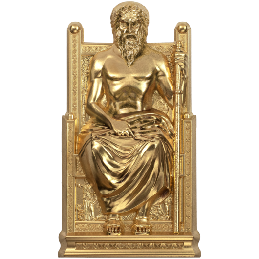 stříbrná mince Zeus zušlechtěná ryzím zlatem averz