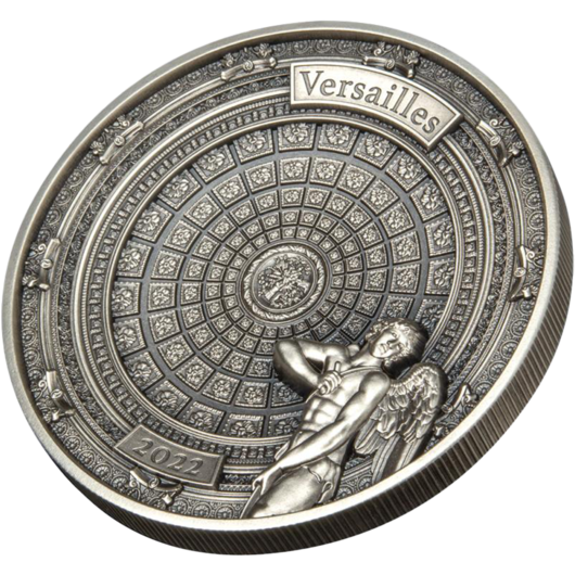 Chrám lásky ve Versailles – stříbrná mince 100g, Antique Finish