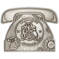 Alexander Graham Bell – stříbrná mince 3 oz revers
