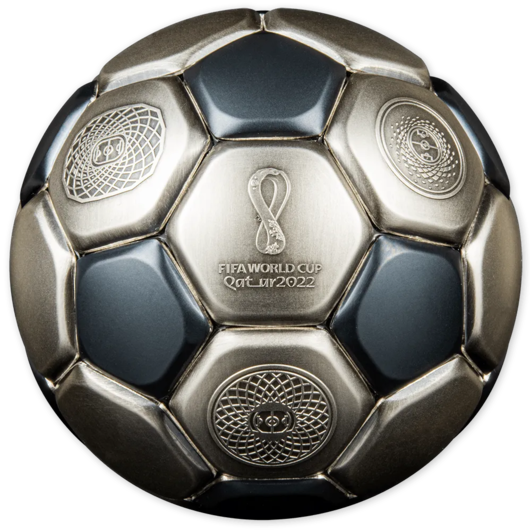 Fifa World Cup 2022 - Katar, sférická stříbrná mince 3 oz