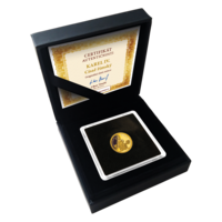 Karel IV., římský císař na minci z pravého zlata 0,5 g - box s certifikátem