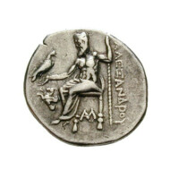 Drachma Alexandra Velikého, historická stříbrná mince