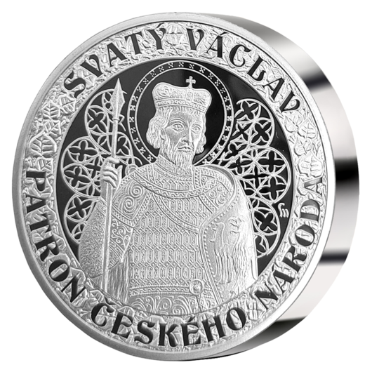 Svatý Václav - Patron českého národa, stříbrná pamětní medaile 5  oz