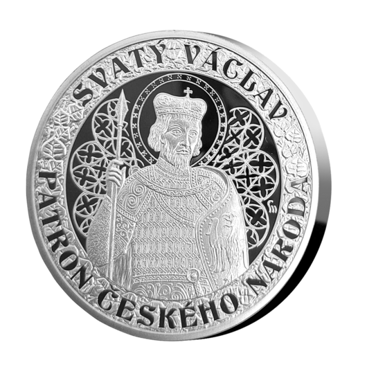 Svatý Václav - Patron českého národa, pamětní medaile z ryzího stříbra, Proof