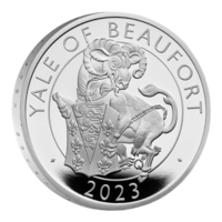 Královská Tudorovská zvířata – Yale z Beufortu, stříbrná mince 1 oz, Proof