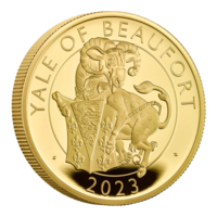 Královská Tudorovská zvířata – Yale z Beufortu, zlatá mince 1 oz, Proof