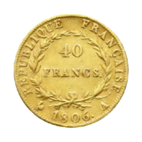 Císař Napoleon  - 40 frank, zlatá historická mince