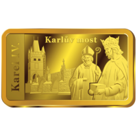Karlův most - pamětní cihlička z ryzího zlata
