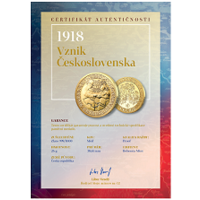 certifikát pravosti medaile Vznik československa