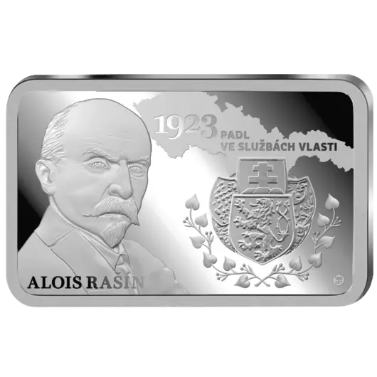 Alois Rašín - pamětní cihlička z ryzího stříbra