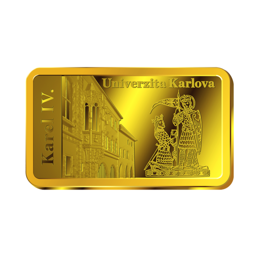 Univerzita Karlova - pamětní cihlička z ryzího zlata