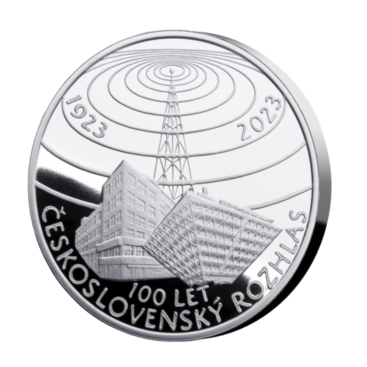 Československý rozhlas - 100 LET, výroční stříbrná medaile, Proof