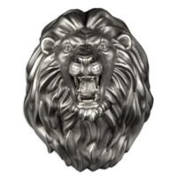 Majestátní lev - Národní symbol v ryzím stříbře, 3D