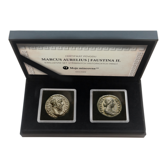 Luxusní set historických mincí Marcus Aurelius a Faustina