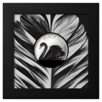 Černá labuť - stříbrná mince 2 oz, ultra vysoký reliéf
