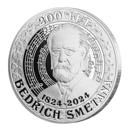 Bedřich Smetana - 200 let - v čistém ražebním lesku + certifikát + plakát