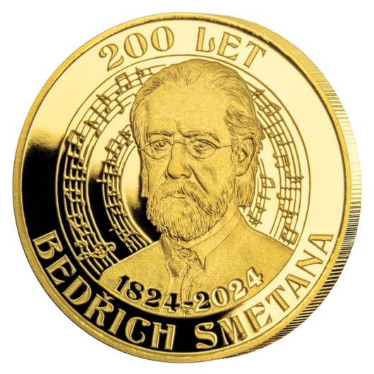 Bedřich Smetana, ražba v 1/10 unce ryzího zlata, Proof