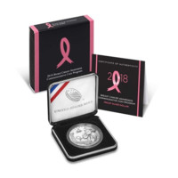 Boj proti rakovině prsu stříbrná mince proof