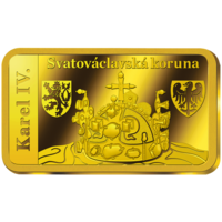 Život Karla IV. - sbírka 12 cihliček z ryzího zlata ve sběratelském albu