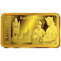 Život Karla IV. - sbírka 12 cihliček z ryzího zlata ve sběratelském albu