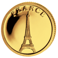 Gustave Eiffel - výroční set zlaté mince a stříbrné historické mince