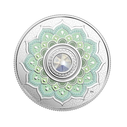 Narozeni v říjnu - stříbrná mince proof s originálním krystalem Swarovski