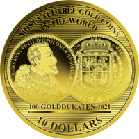 Averz mince s replikou 100 ZLATÝCH DUKÁTŮ 1621