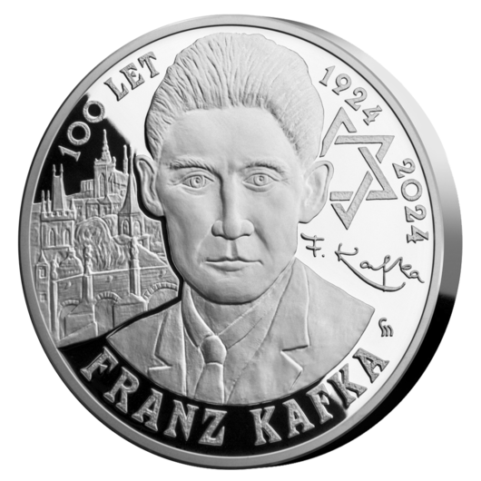 Franz Kafka 100 let, stříbrná pamětní ražba, Proof
