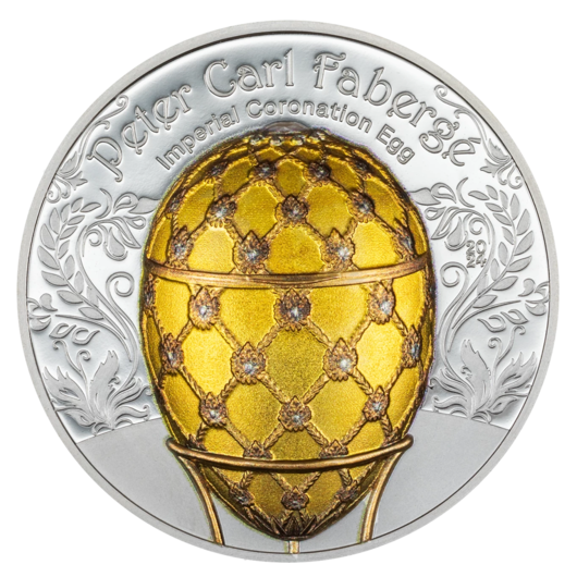 Fabergé - Korunovační vejce, stříbrná mince 2 oz, Proof