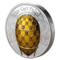 Fabergé - Korunovační vejce, stříbrná mince 2 oz, Proof