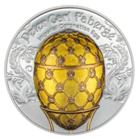 Fabergé - Korunovační vejce, stříbrná mince 2 oz, Proof