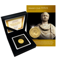 Titus Flavius Vespasianus na minci z ryzího zlata