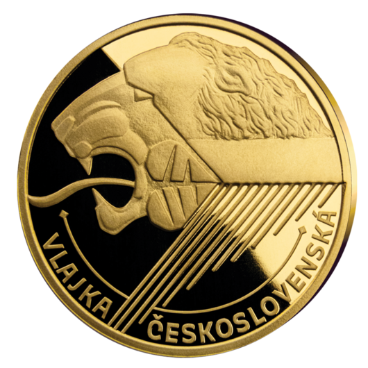 Vlajka československá - zlatá ražba, 2 g, Proof