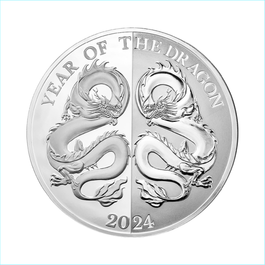 Lunární Rok Draka 2024, stříbrná pamětní mince 1 oz, Proof