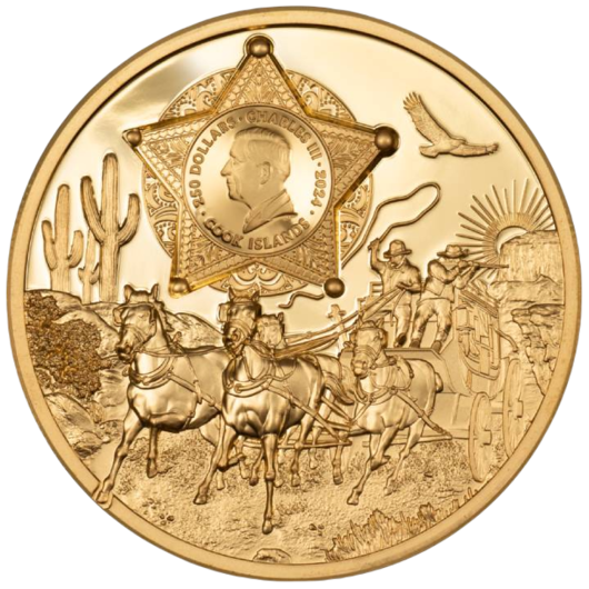 CSIN, Cook Islands 2024 250 Dollars Wild West 1 oz AU 999,9/1000 Proof