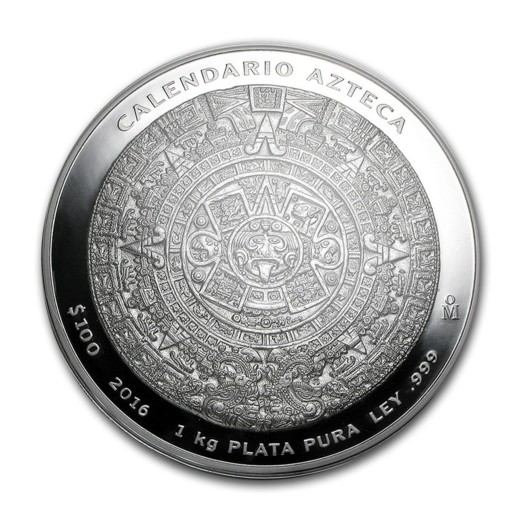 Aztécký kalendář 1 kg ryzího stříbra