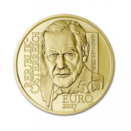 Sigmund Freud na zlaté 1\/4 oz minci
