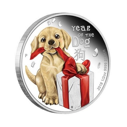 Golden Retriever Puppy stříbrná pamětní mince