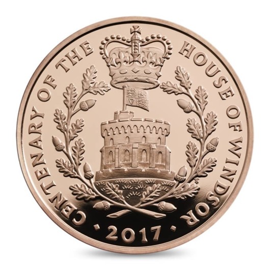 100 let rodu Windsorů zlatá pamětní mince