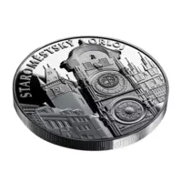 Staroměstský orloj - exkluzivní stříbrná ražba s vysokým reliéfem, 5 oz