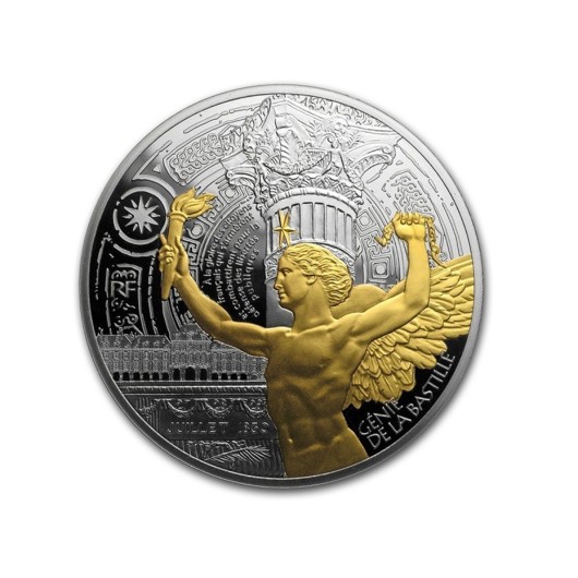Poklady Paříže - náměstí Bastily 5 oz stříbrná mince proof