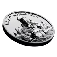 Hrad Karlštejn - exkluzivní stříbrná ražba s vysokým reliéfem, 3 oz